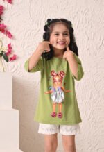 Girls T-Shirt - Olive Green - Image 5