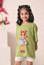 Girls T-Shirt - Olive Green - Image 3
