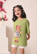 Girls T-Shirt - Olive Green - Image 2