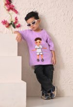 Boys T-Shirt - White Print - Image 2