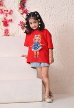 Girls T-Shirt - Red 2 - Image 6
