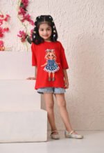 Girls T-Shirt - Red 2 - Image 5