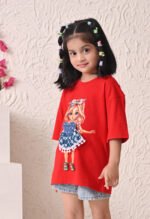 Girls T-Shirt - Red 2 - Image 2