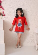 Girls T-Shirt - Red 2 - Image 3