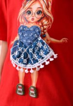 Girls T-Shirt - Red 2 - Image 7
